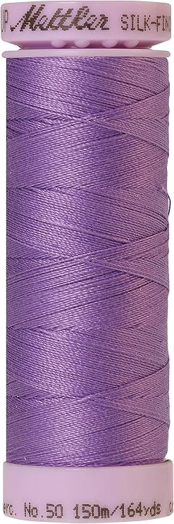 Mettler Silk-Finish 50 Weight Solid Cotton Thread, 164 yd/150m, English Lavender