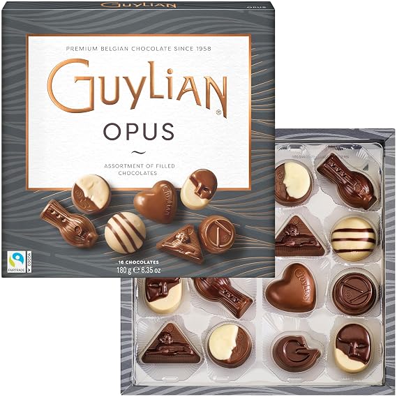 Guylian Belgian Chocolate Gift Box, Luxury, 16 pc Opus Assortment, 6.35 oz | Premium Gourmet, Milk, White and Dark Candy Treat for Women and Men, Luxury Chocolate, Great Gift Idea, Sweet Indulgence