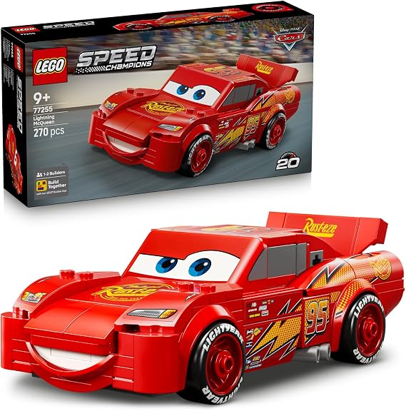 LEGO Speed Champions Şimşek McQueen 77255 | 9 Yaş ve Üzeri Çocuklar için 'Lightyear' Baskılı Lastikler İçeren Oyuncak Yapım Seti, Hediye Fikri (270 Parça)