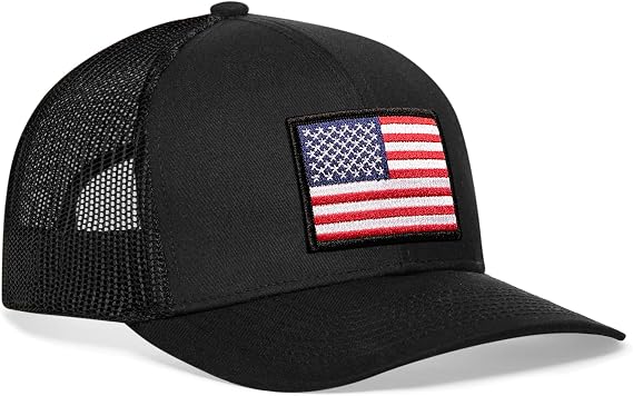 American Flag Hat USA - Trucker Mesh Snapback Baseball Cap