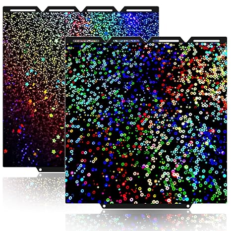 Snapmaker U1ビルドプレートサークル+ギャラクシー270x270mm両面テクスチャPEI加熱ベッドプラットフォーム、スナップメーカーU1パーツ用のスプリングスチール製の柔軟で取り外し可能な暖房ベッド。