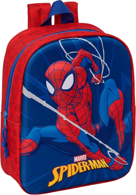 SPIDERMAN - 3D Nursery Backpack, Easy Cleaning, Ideal for Children of Different Ages, Comfortable and Versatile, Quality and Resistance, 22 x 10 x 27 cm