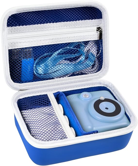 Kids Camera Bag Compatible with GREENKINDER/for Uleway/Gofunly/for NUOTUN Digital Camera; Instant Camera Storage Box, Dark Blue, No, dark blue, No