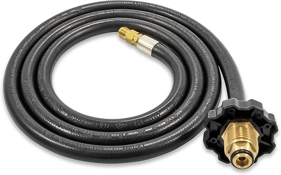 Camco Olympian 5-Foot RV Propane Supply Hose - Built-In Excess Flow Protection - Connects Motorhome to 20/30 lb Propane Tank - Soft-Nose POL x 1/4-Inch Inverted Flare (59033)