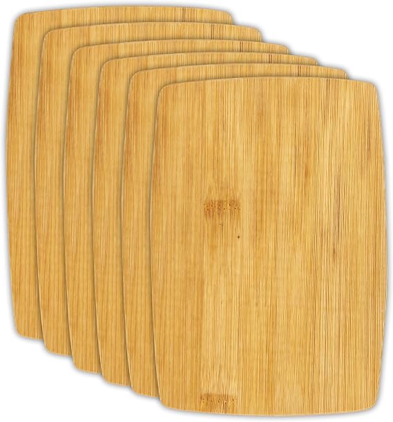 6 PCS Small Bamboo Cutting Board, Mini Wood Chopping Serving Board