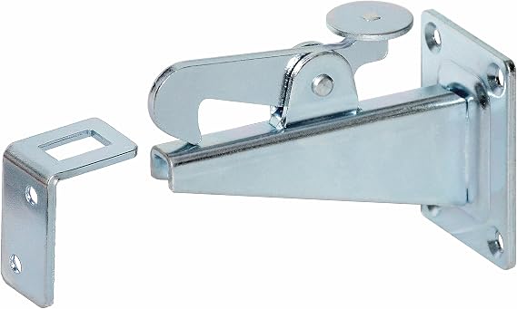 Gate Lock Door Stop (1 Wall Mounted Silver Galvanised)