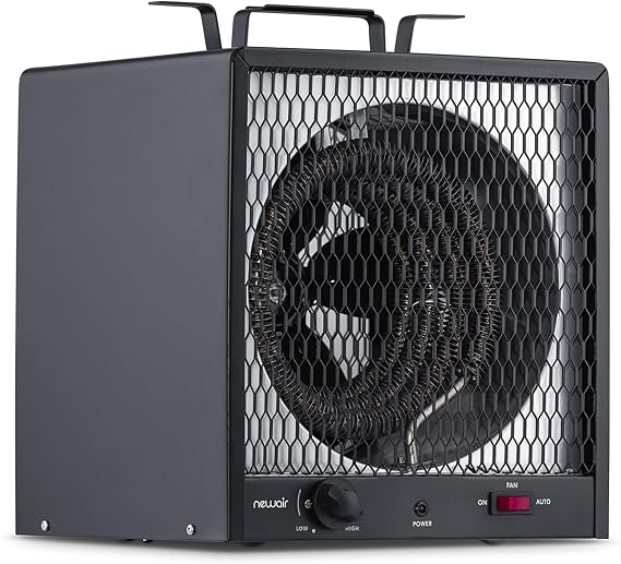 NewAir Electric Space Heater for Garage | Portable Heaters for Indoor Use | Ideal 240V Industrial Heater for Shop, Shed and Warehouse during Winter | Black