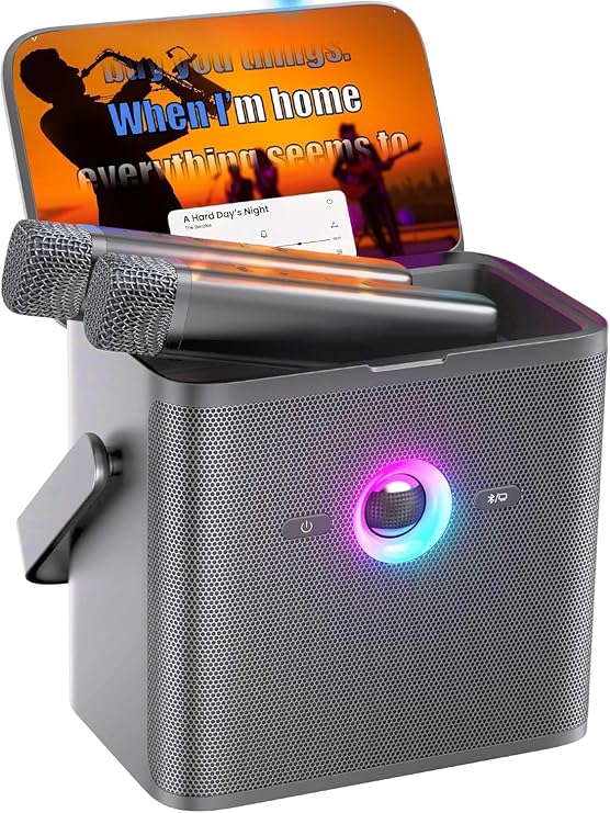 Ikarao Karaoke Machine, Lyrics Display, 2 Mics, 80W Speaker(NO HDMI)