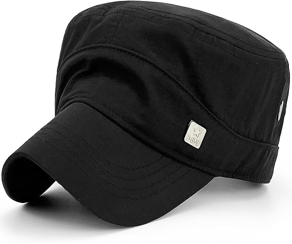 Water Resistant Military Hat Quick Dry Cadet Cap Army Flat Top | Short Brim, Men/Women, Daily Wear/Driving/Hiking/Camping