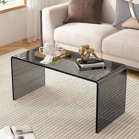 KIYIYDMM Acrylic Side Table, Transparent C-Shaped Side Table, Laptop Table, Small Nightstand, Home Decor for Living Room, Bedroom, Balcony