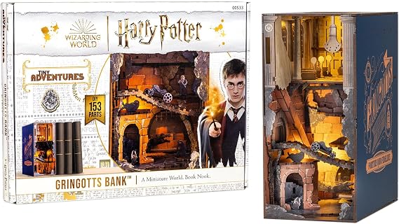Revell Tiny Adventures, Harry Potter Gringotts Bank, Magic Miniature World, Handmade Bookend, Perfect for Collectors and Harry Potter Fans