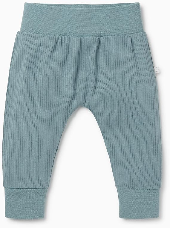 MORI Baby Premium Stretchy Ribbed Joggers - Breathable Everyday Pants - Viscose from Bamboo - Elastic Waist Bottoms Toddlers
