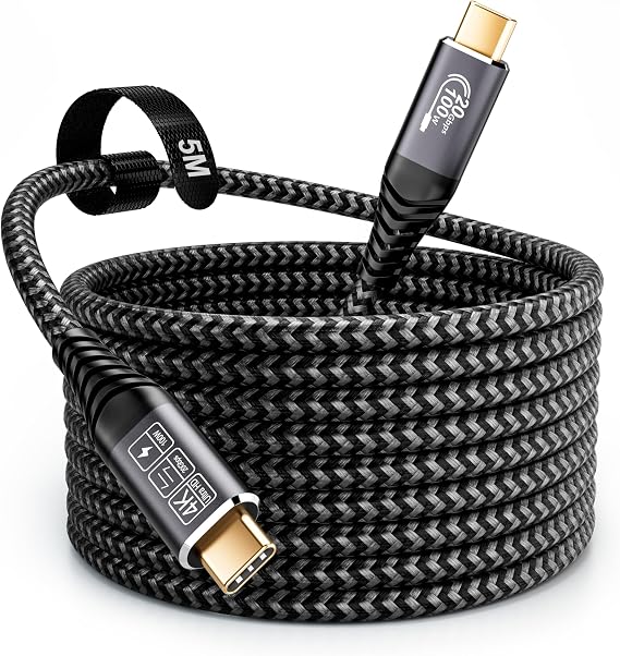 CAKOBLE 5M USB C Cable,USB C to USB 3.2 Gen2 Type C Cable, 20 Gbps Data Transmission, 100W 20V/5A USB C Charger Cable,4K @ 60Hz Video Transmission For MacBook Pro,Samsung Galaxy,usb c 5m…