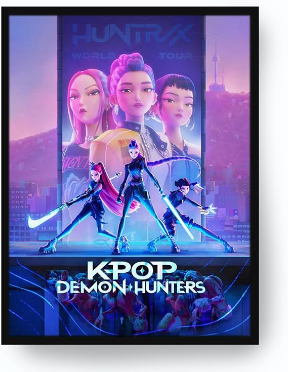 Menkind Netflix KPop Demon Hunters LED Light Up Canvas 30 cm x 40 cm Poster Box Wall Art