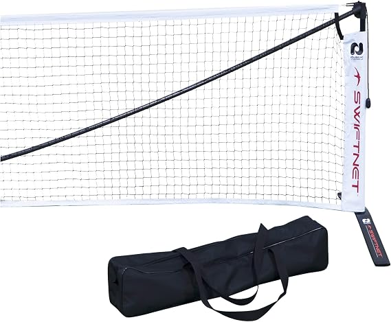 Pickle-Ball SwiftNet 2.1 Portable Pickleball Net System | Lightweight carbon-fiber frame with high-tension center support; fast setup and compact carrying case for travel