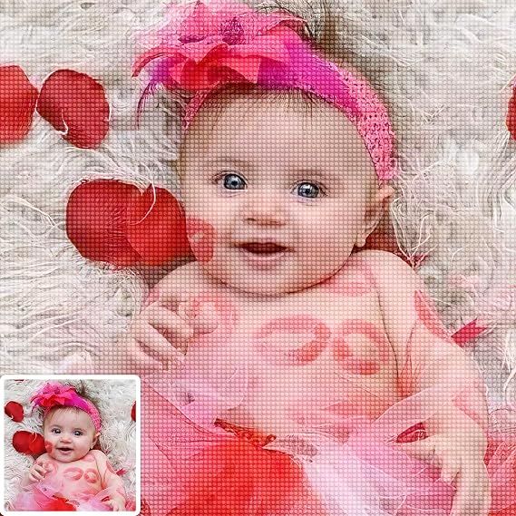 UM UPMALL Custom Diamond Art Painting - 5D Diamond Art Painting Kits for Adults, Custom Paint by Numbers, Private Custom Your Own Picture, Round | Square Drill-30 * 30
