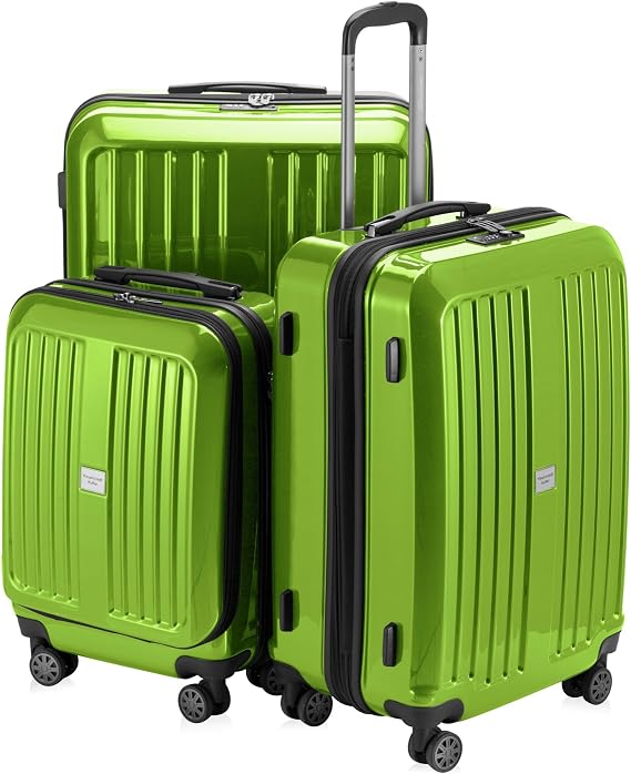 HAUPTSTADTKOFFER - X-Berg - Set of 3 Hard-Side Luggages Trolley Hardside Suitcase Expandable, TSA, (S, M & L), 258 Liter, Applegreen