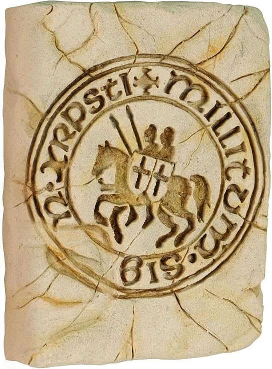 Seal of the Knights Templar Wall Plaque Antiqued Resin