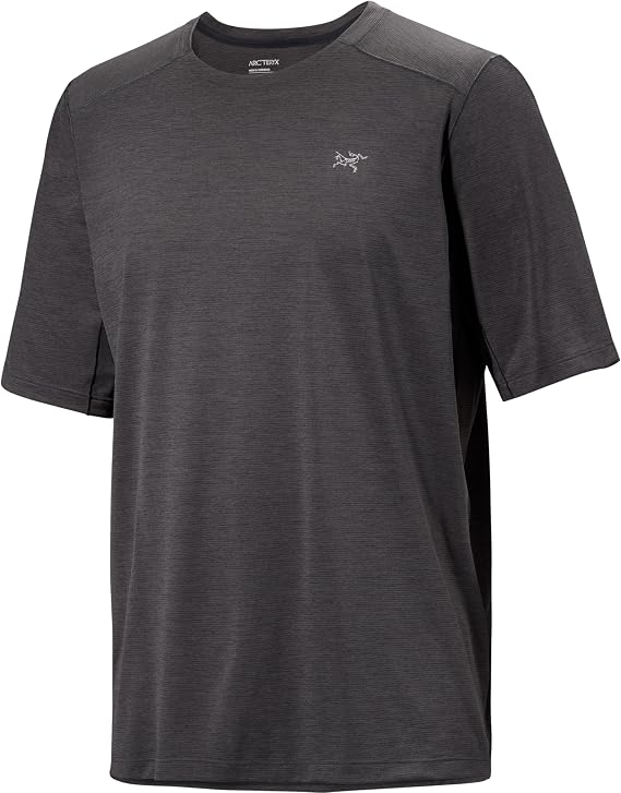 Arc'teryx Men's Cormac Crew Neck Shirt - Breathable Mens Athletic Shirts, Quick Dry Workout Shirts for Men - Gym Training, Fitness, Hiking, Running | Black Heather, X-Small