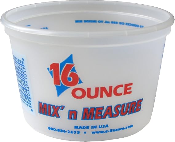 Encore Plastics 41017 Mix 'N Measure Plastic Container, 1-Pint