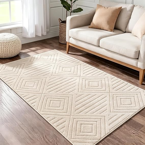 Capslapd Hallway Runner Rug 80x150 cm Non-Slip Washable Rug, Beige