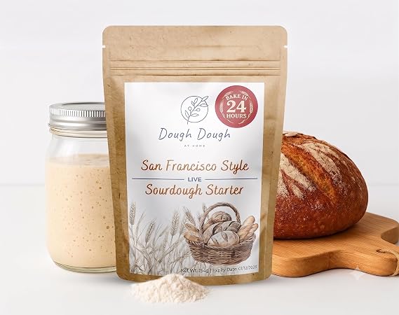 Dehydrated Sourdough Starter San Francisco Sourdough Culture for Artisan Bread, 24 Hour Activation, Easy Kit for Beginners, 15 g Dried Sourdough Starter Packet