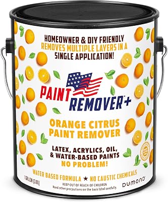 Dumond Paint Remover Plus Orange Citrus, Do It Yourself, Refinish Furniture, Cabinets, Decks, Antiques, Masonry, for Oil, Latex, Acrylic, Water-Based Paints, Varnishes & Stains, Citrus Scent, Gallon