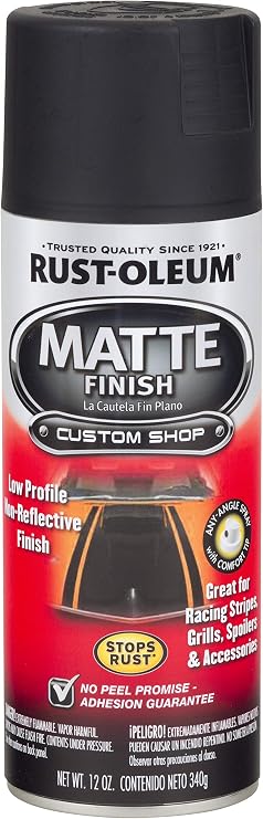 Rust-Oleum 263422 Automotive Matte Finish Spray Paint, 12 oz, Matte Black
