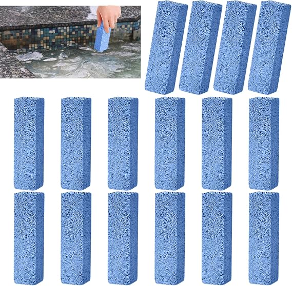 CIEOVO 16 Pcs Pools Pumice Stone for Pool Cleaning Blok Swimming Pumice Pool Tile Stone for Pools & Spa Tile, Grout & Concrete Cleaning Pumice Block Pool Clearning Supplies, Blue1