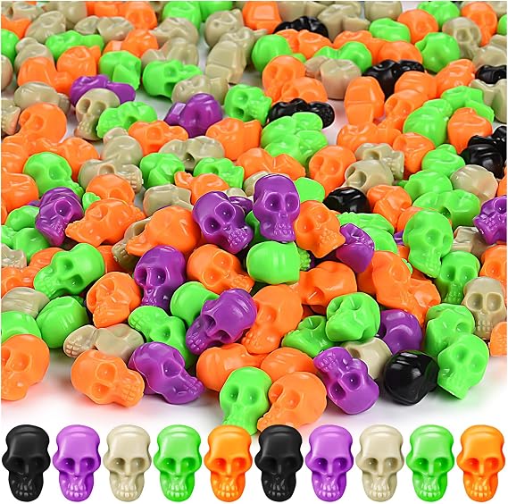 100Pcs Halloween Mini Plastic Skull Heads