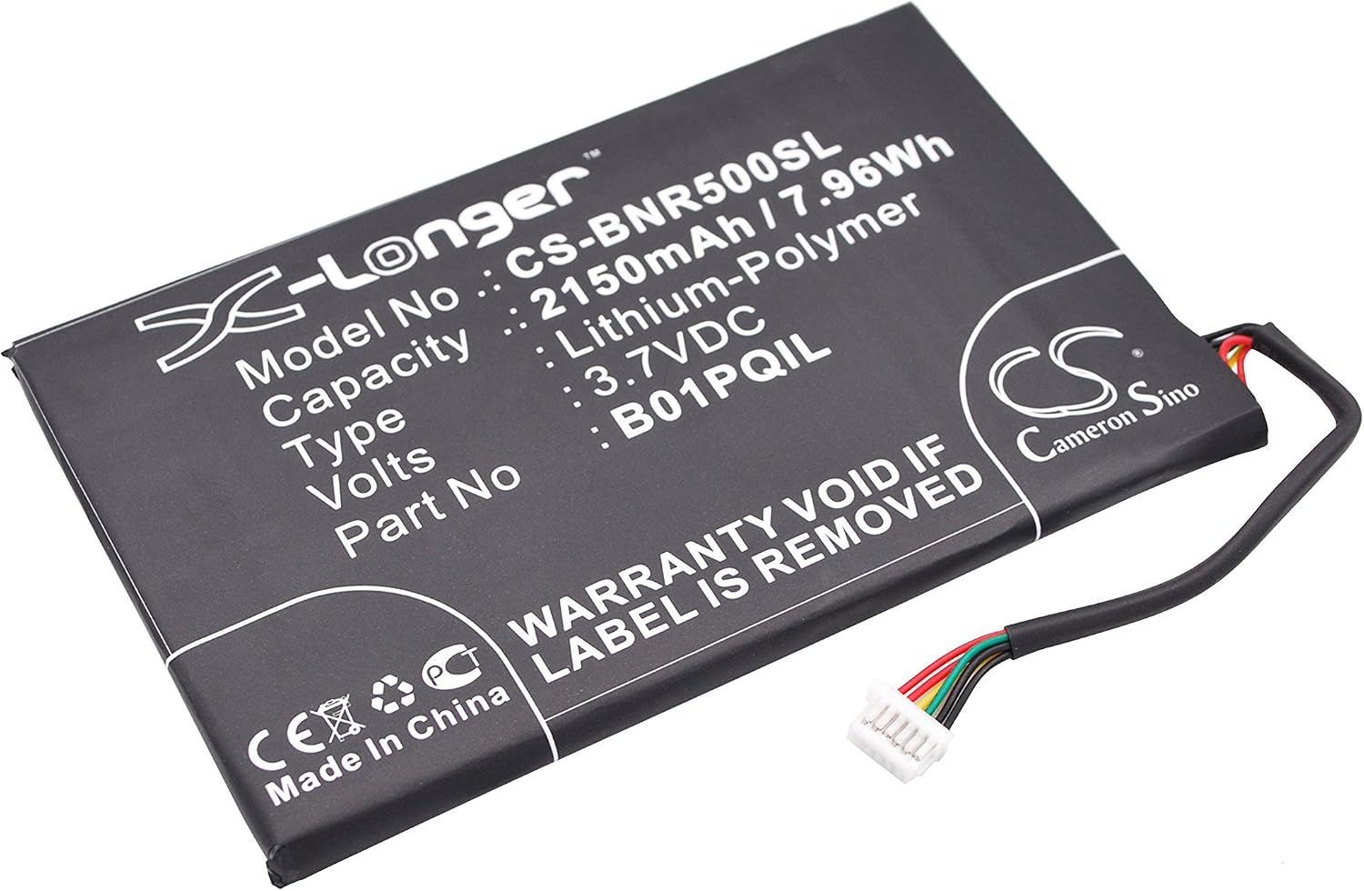 Replacement Battery for Barnes & Noble Glowlight WiFi BNRV500 Nook Glowlight, B01PQIL Battery 2150mAh