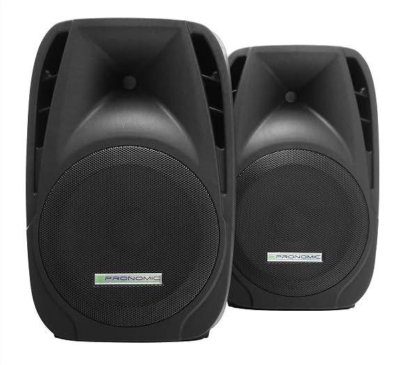 Pronomic PH12 Stage and Concert Speaker PA Speaker Mobile PA Box for Travel 160 W RMS / 300 W Peak 12 Inch Woofer 34 mm Tweeter Driver Input & Thru - SPK Compatible Passive Box Pair