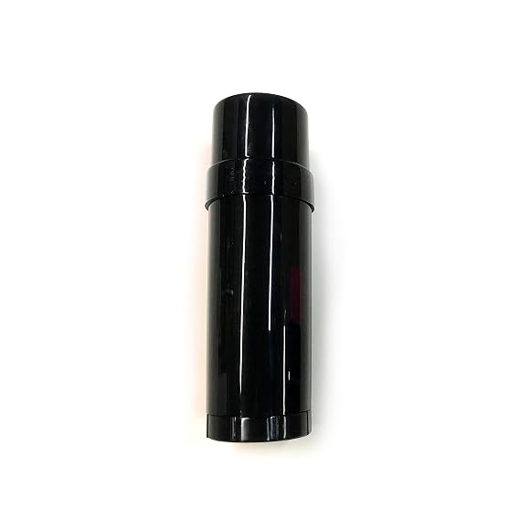 (5) Empty Clear Plastic Deodorant Containers - 2.2 Oz Cylinders (Black)