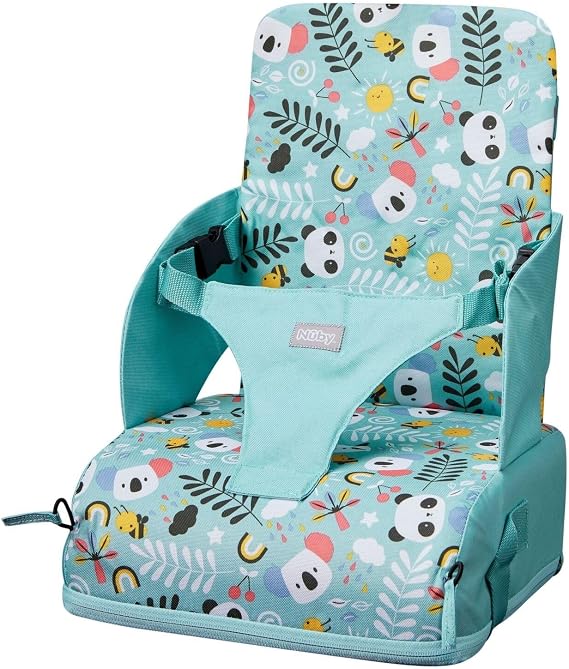 Nuby Folding Baby Booster Seat with Pocket, 6 Months, Blue