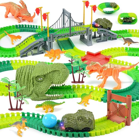 BEMITON Dinosaur Race Track Toy for Kids Ages 3-6