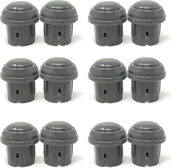 DEAL: 6 Pairs Top Glides Durable Mushroom Walker Glide Caps - 6 Pairs (Gray)
