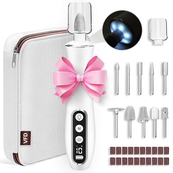 Electric Nail File Drill Cordless 2000 mAh Rechargeable 10-Speed Nail Filer