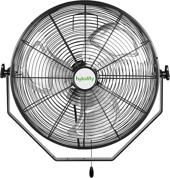 hykolity 4300 CFM 18 in. Industrial Wall Mount Fan, 3-Speeds High Velocity Wall Fan with Sealed Motor, Heavy Duty Metal Barn Fans for Garage, Workshop and Warehouse, UL Listed