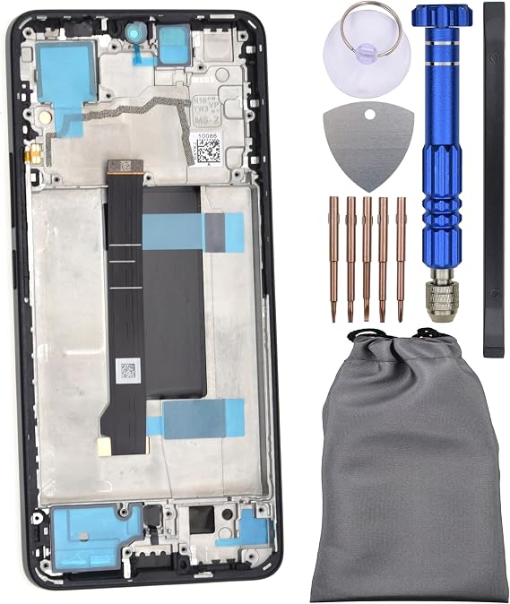 Display Screen Touch Digitizer with Screen Frame for Xiaomi Redmi Note 13 Pro 5G Black 6.67