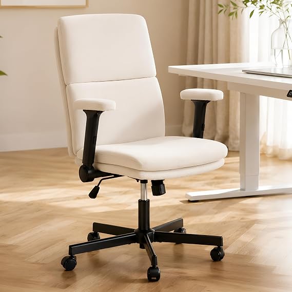 Fizzin Beige Ergonomic Office Chair Desk Chair