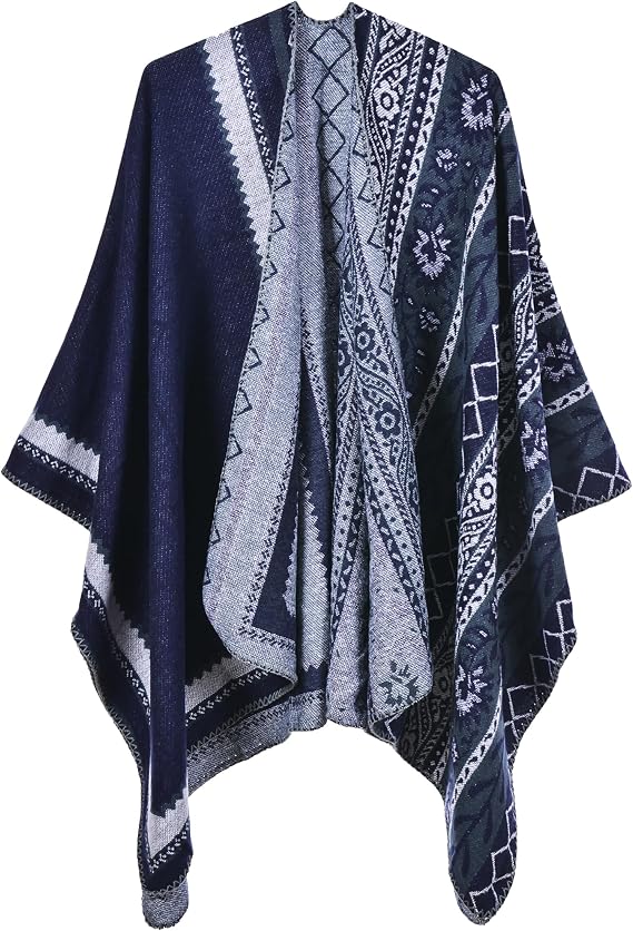Lacavocor Women's Shawl Wrap Poncho Cape Cardigan Open Front