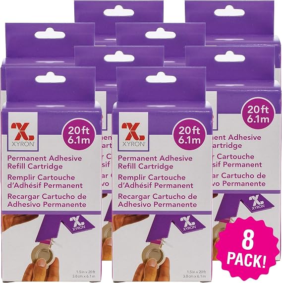 Xyron 150 Refill Cartridge 8/Pkg, 1.5"X20' Permanent 8 Pack
