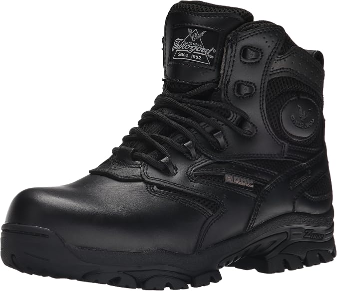 Thorogood Deuce 6" Waterproof Side-Zip Tactical Boots for Men and Women with Composite Safety Toe, Full-Grain Leather, and Slip-Resistant Outsole; BBP & EH Rated