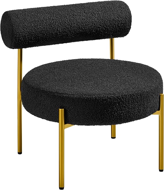 Yaheetech Accent Chair, Modern Tufted Vanity Chair, Black