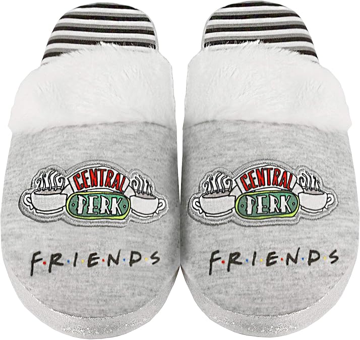 FRIENDS Slippers Womens Ladies Central Perk Ladies Fluffy Shoes