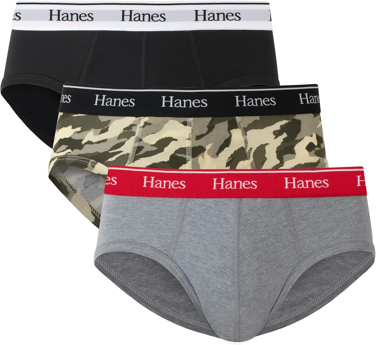 Hanes Men's Originals Stretch Cotton Briefs Pack, Moisture-wicking Underwear for Men, 3-pack Briefs pack of 3