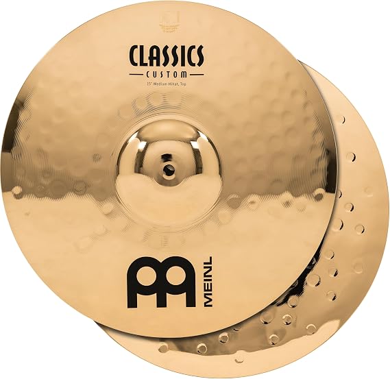 Meinl 15" Medium Hihat (Hi Hat) Cymbal Pair - Classics Custom Brilliant - Made in Germany, (CC15MH-B)