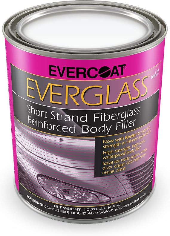 Evercoat Everglass Short Strand Fiberglass Reinforced Filler - Waterproof Filler - 128 Fl Oz