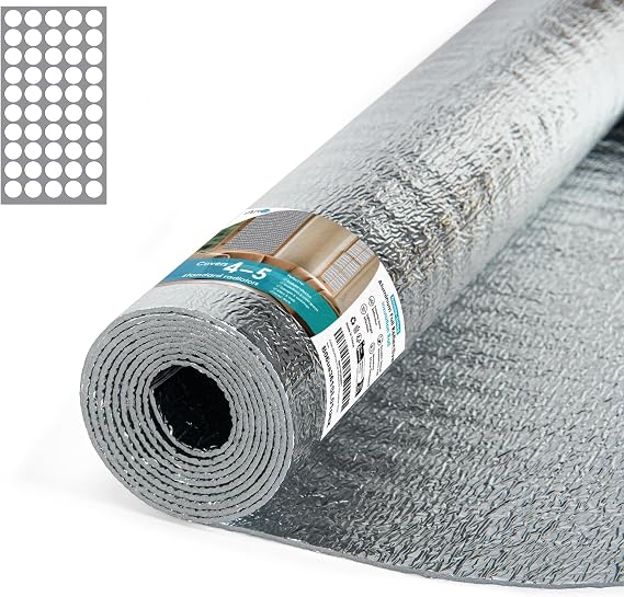 Art3d 3MM Reflective Insulation Roll, 48IN x 10FT Double Sided Aluminum with Foam Core, Radiant Barrier for Window Insulation, Basements, Garage Doors and RVs