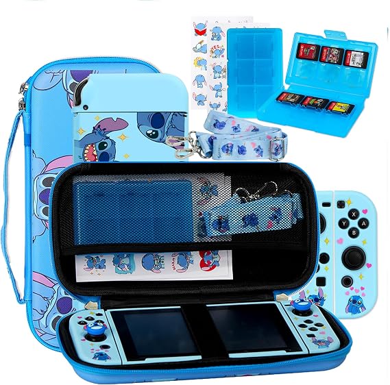 PERFECTSIGHT Switch OLED Carrying Case with 10 in 1 Bundle Accessories